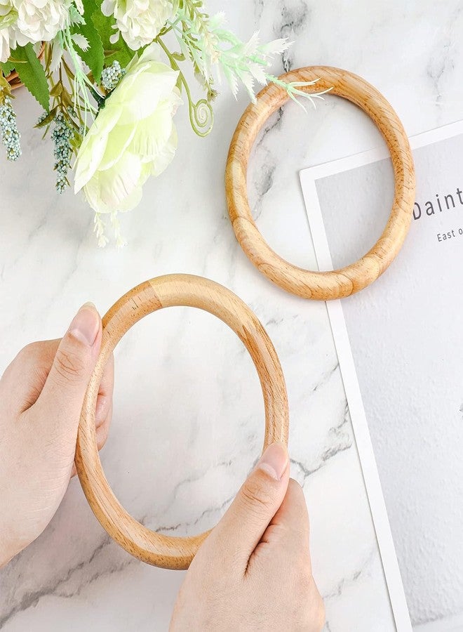 Aakriti Purse Handles Wooden Round Purse Handle Bag Handle Replacements Handbag for Handmade Beach Bag Handbags Purse Handles Macrame Market Bags (ROUND PURSE HANDLE 2PCS) - Image 4
